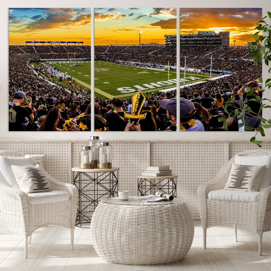 UCF Knights Football Team Print - Orlando FBC Mortgage Stadium Wall Art Canvas Print