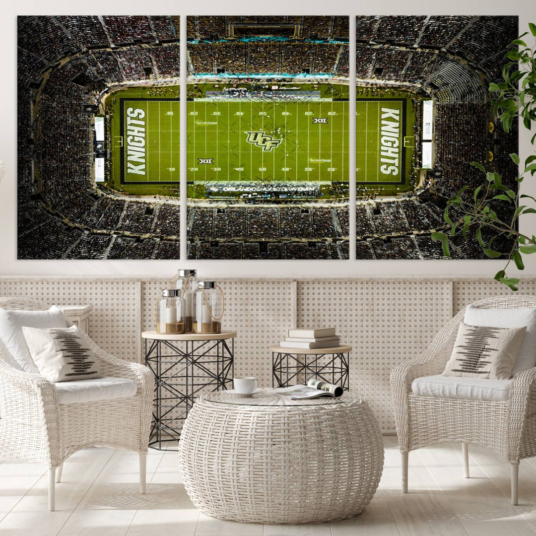 UCF Knights Football Team Print - Orlando FBC Mortgage Stadium Wall Art Canvas Print