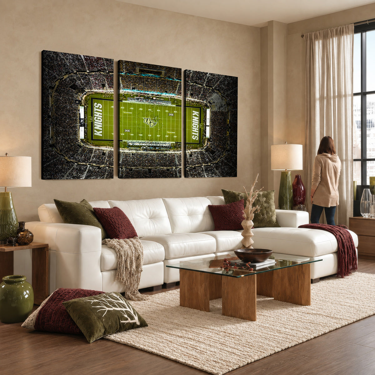 58050-MGV-CV-36X24 - UCF Knights Football Team Print - Orlando FBC Mortgage Stadium Wall Art, UCF Knights Canvas Print