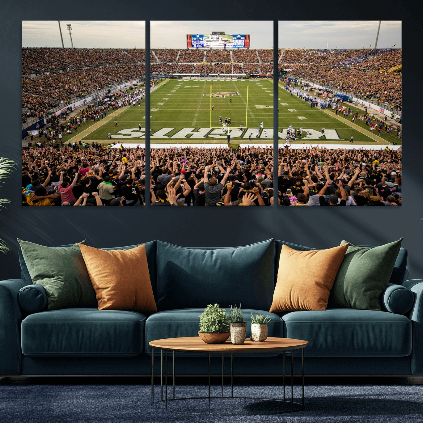 MGV-CV-60X30-3P - UCF Knights Football Team Print - Orlando FBC Mortgage Stadium Canvas Print