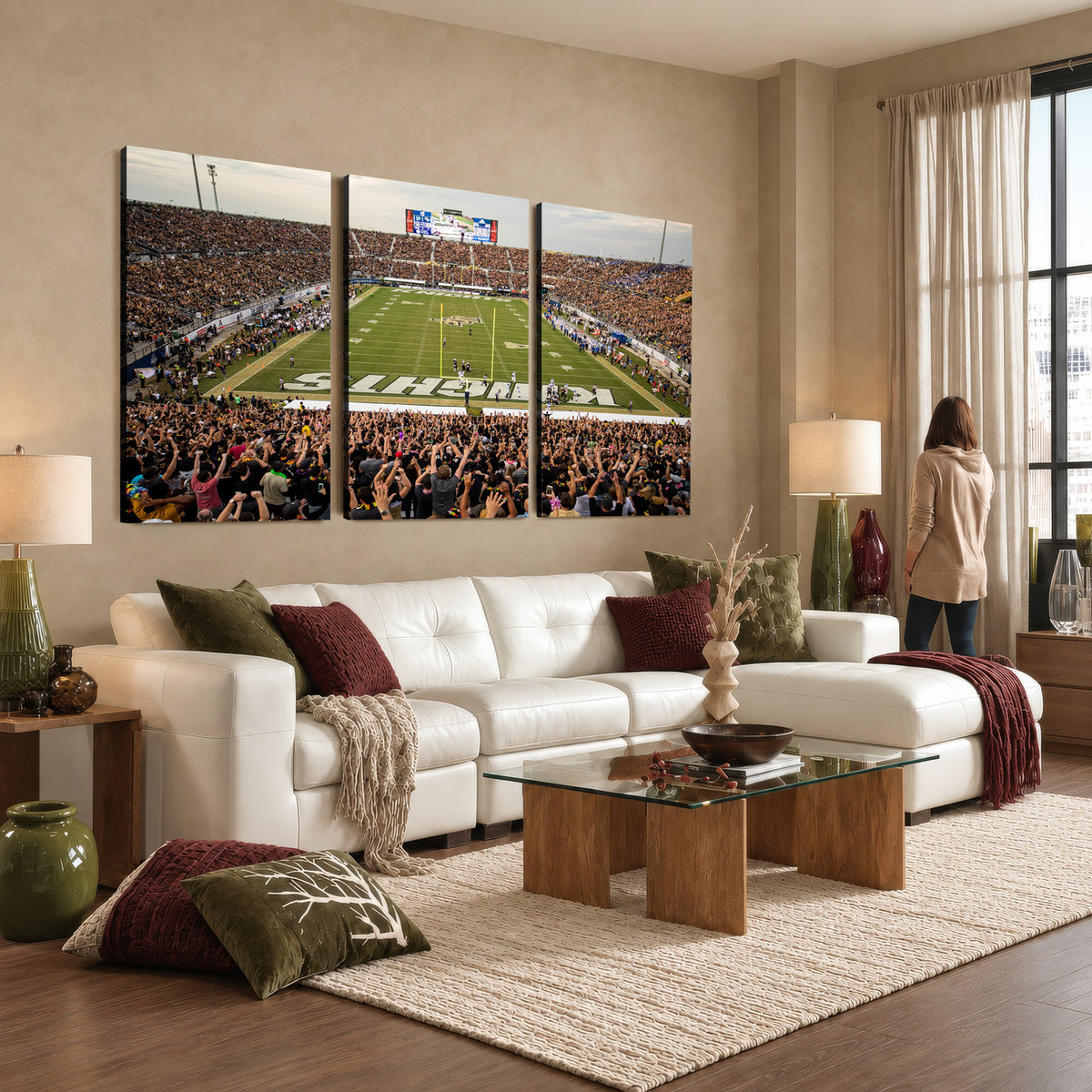 38659-MGV-CV-36X24 - UCF Knights Football Team Print - Orlando FBC Mortgage Stadium Canvas Print