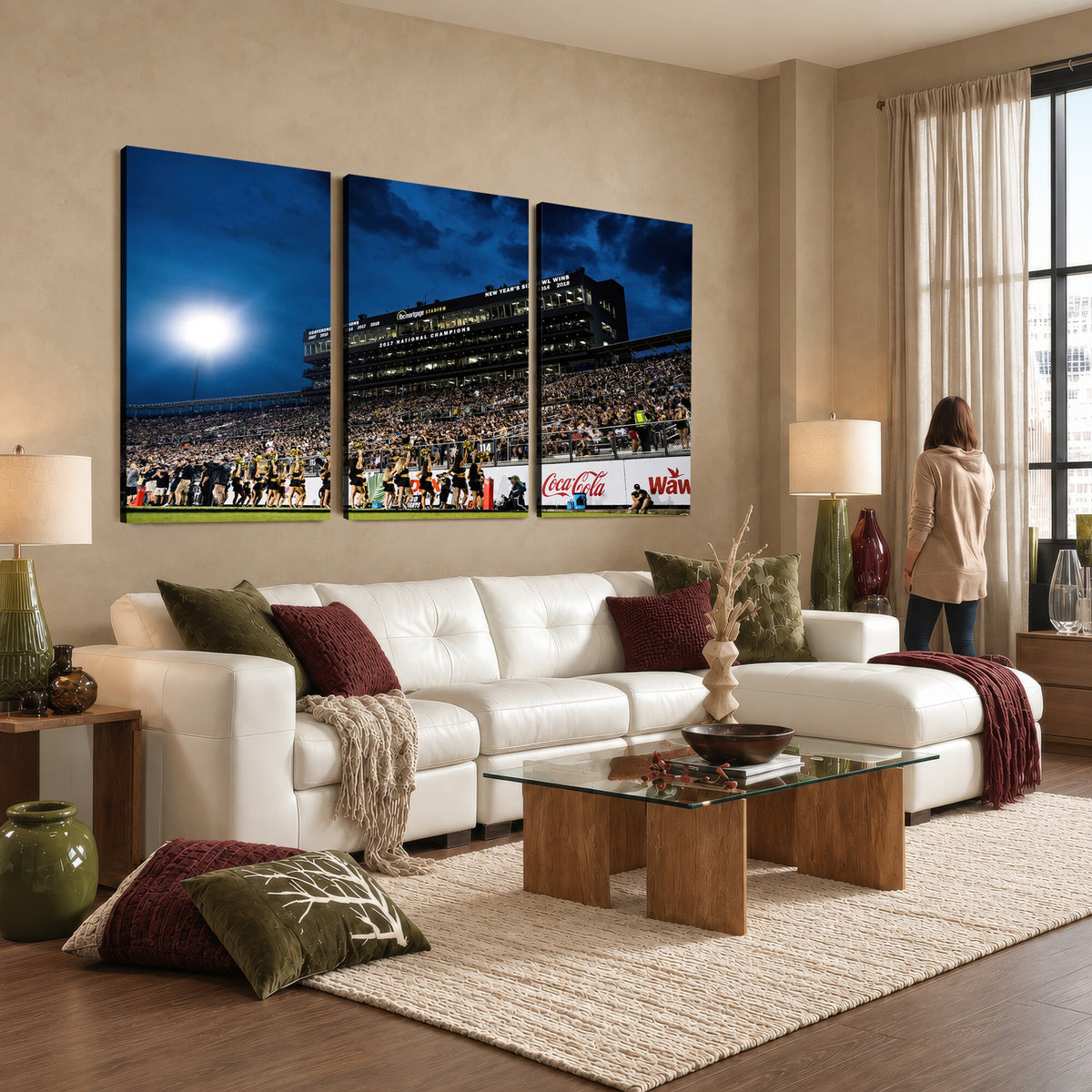40217-MGV-CV-36X24 - UCF Knights Football Team Print - Orlando FBC Mortgage Stadium Wall Art Canvas Print