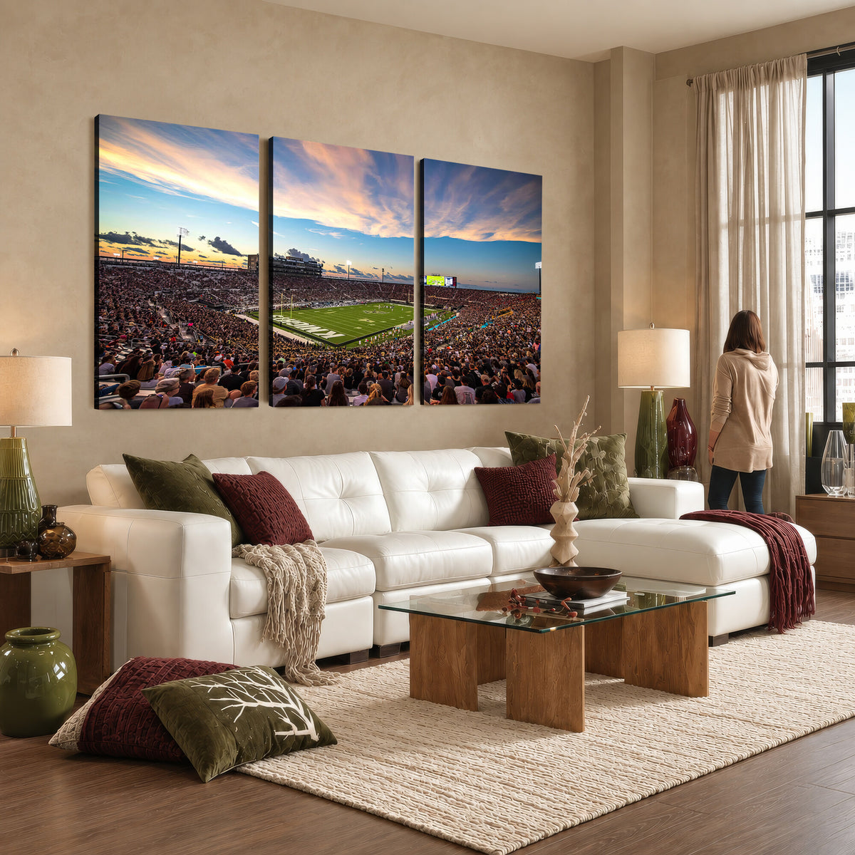 50243-MGV-CV-36X24 - UCF Knights Football Team Print - Orlando FBC Mortgage Stadium Wall Art Canvas Print
