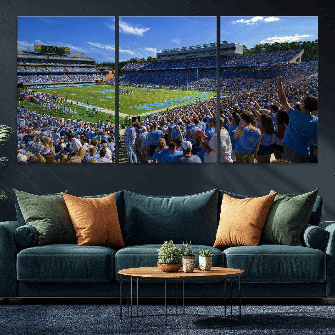 MGV-CV-60X30-3P - University of North Carolina Tar Heels Team Canvas Print - Chapel Hill Kenan Memorial Stadium Wall