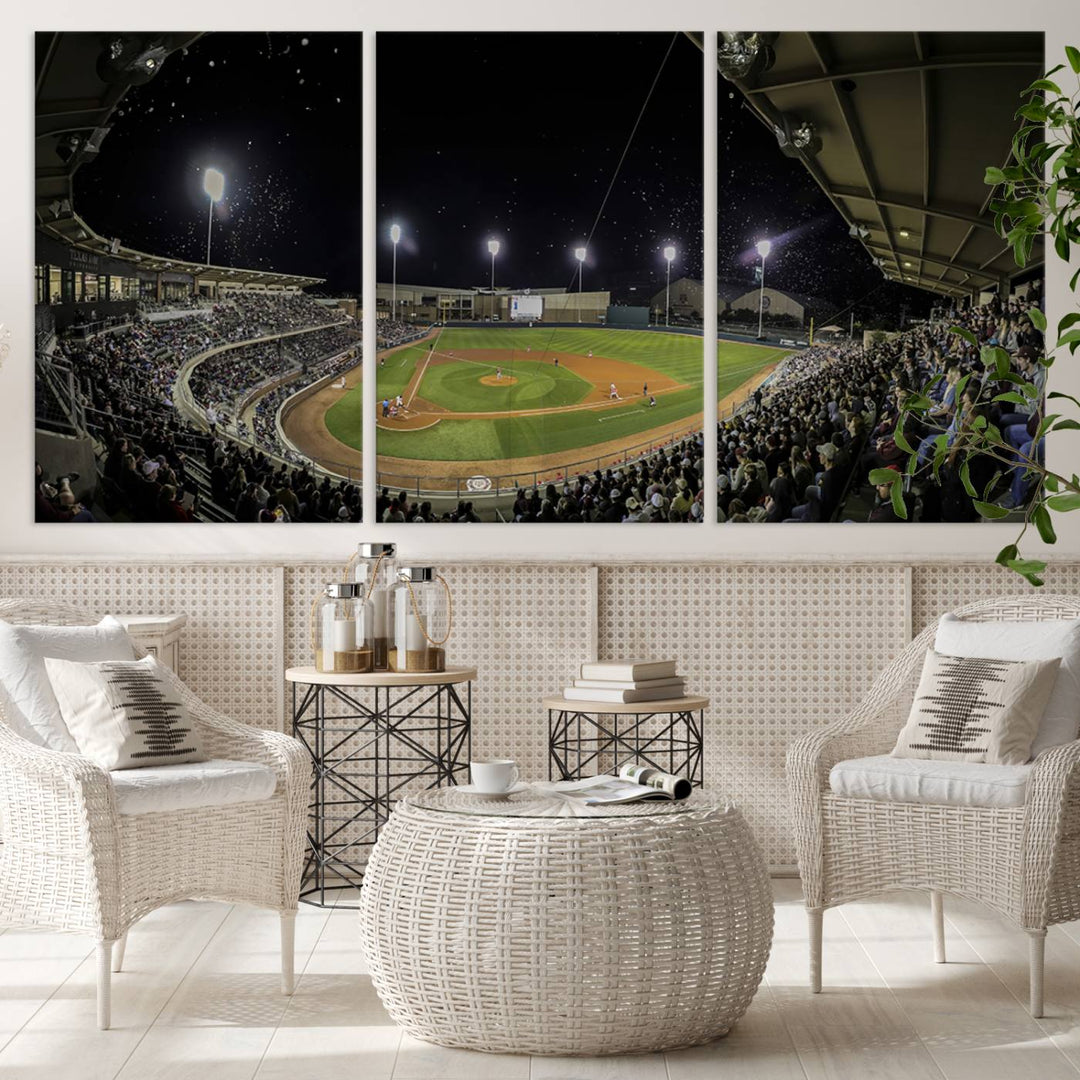 Olsen Field at Blue Bell Park - Texas A&M Aggies Baseball Stadium Wall Art Canvas Print