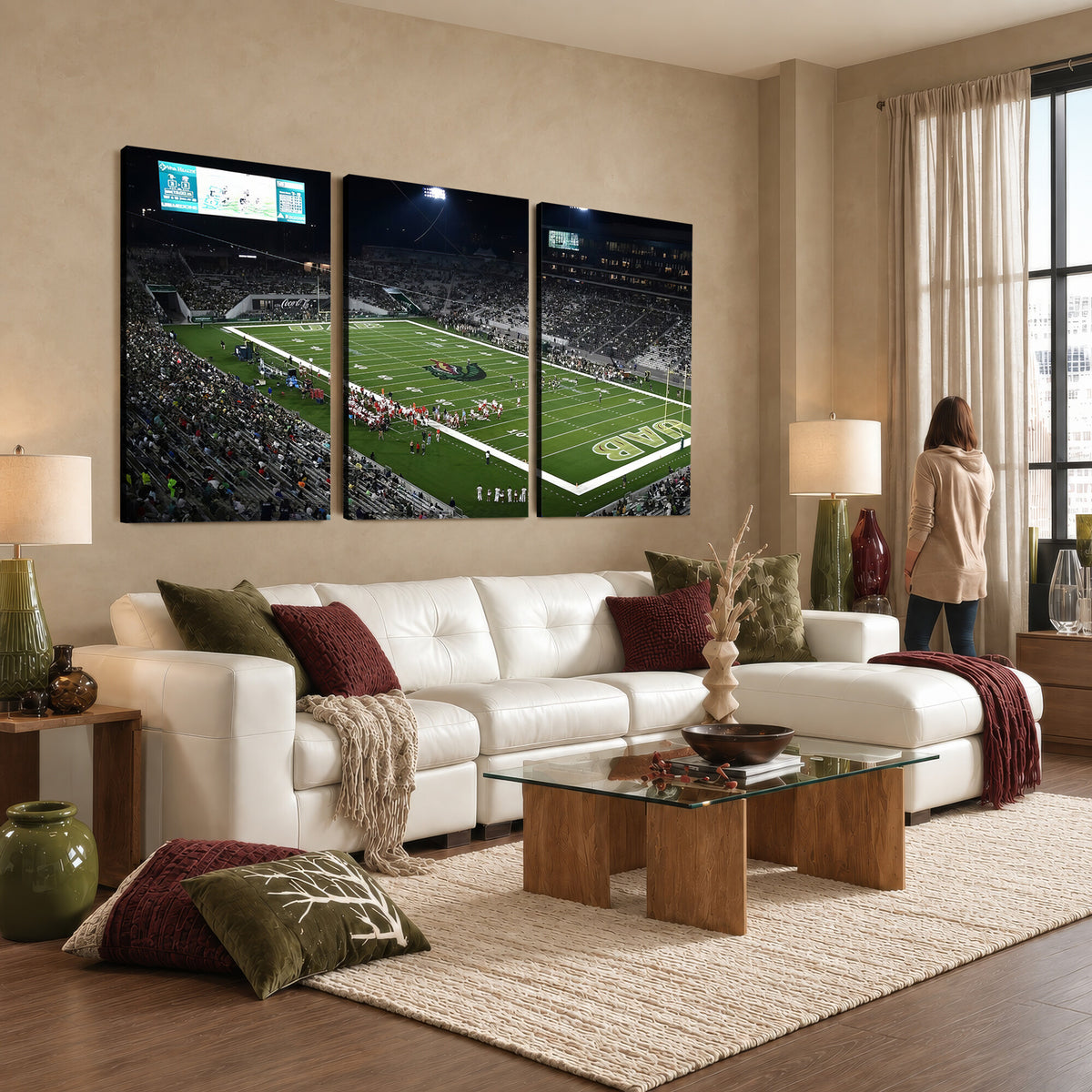 81740-MGV-CV-36X24 - UAB Blazers Football Team Print - Birmingham Protective Stadium Wall Art Canvas Print