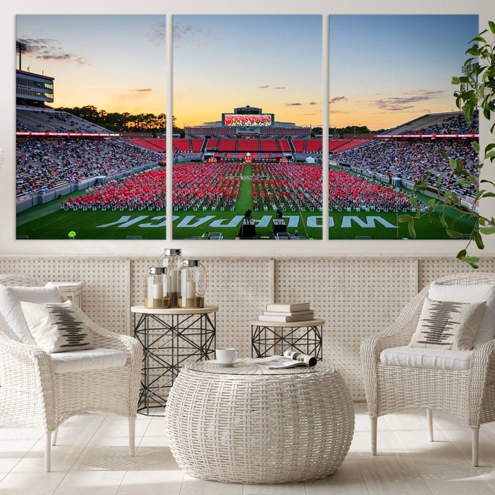 NC State Wolfpack Football Team Print - Raleigh Carter-Finley Stadium Wall Art Canvas Print