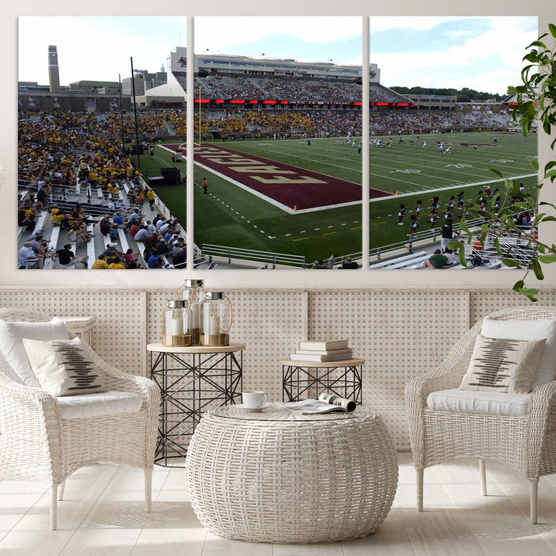 Boston College Eagles Football Team Print - Boston Alumni Stadium Wall Art Canvas Print