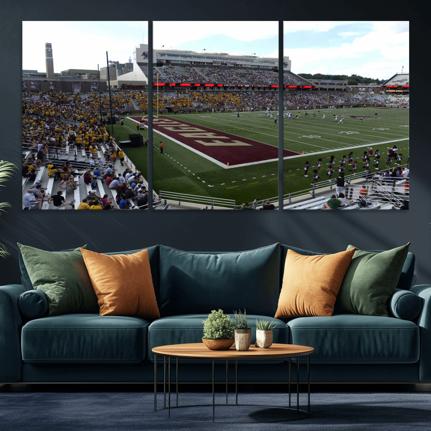 MGV-CV-60X30-3P - Boston College Eagles Football Team Print - Boston Alumni Stadium Wall Art Canvas Print