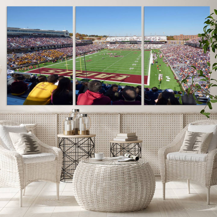 Boston College Eagles Football Team Print - Boston Alumni Stadium Wall Art Canvas Print