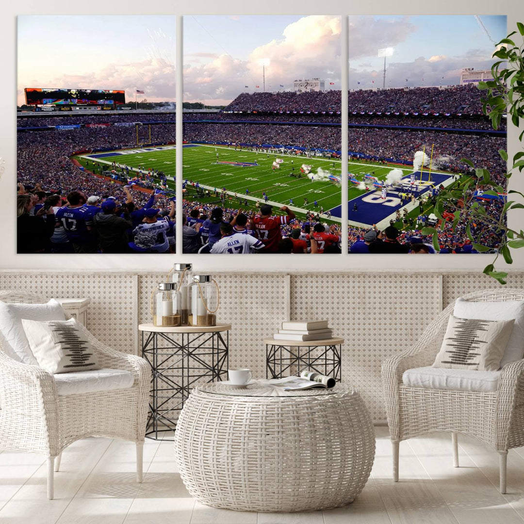 Buffalo Bills Football Team Print - Buffalo Highmark Stadium Wall Art Canvas Print