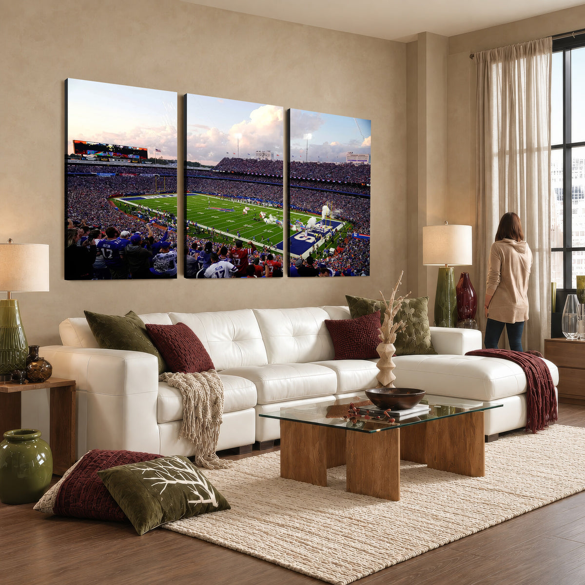 64066-MGV-CV-36X24 - Buffalo Bills Football Team Print - Buffalo Highmark Stadium Wall Art Canvas Print