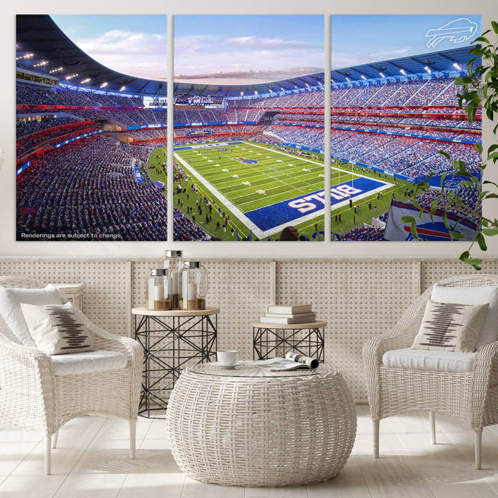 Buffalo Bills Football Team Print - Buffalo Highmark Stadium Wall Art Canvas Print