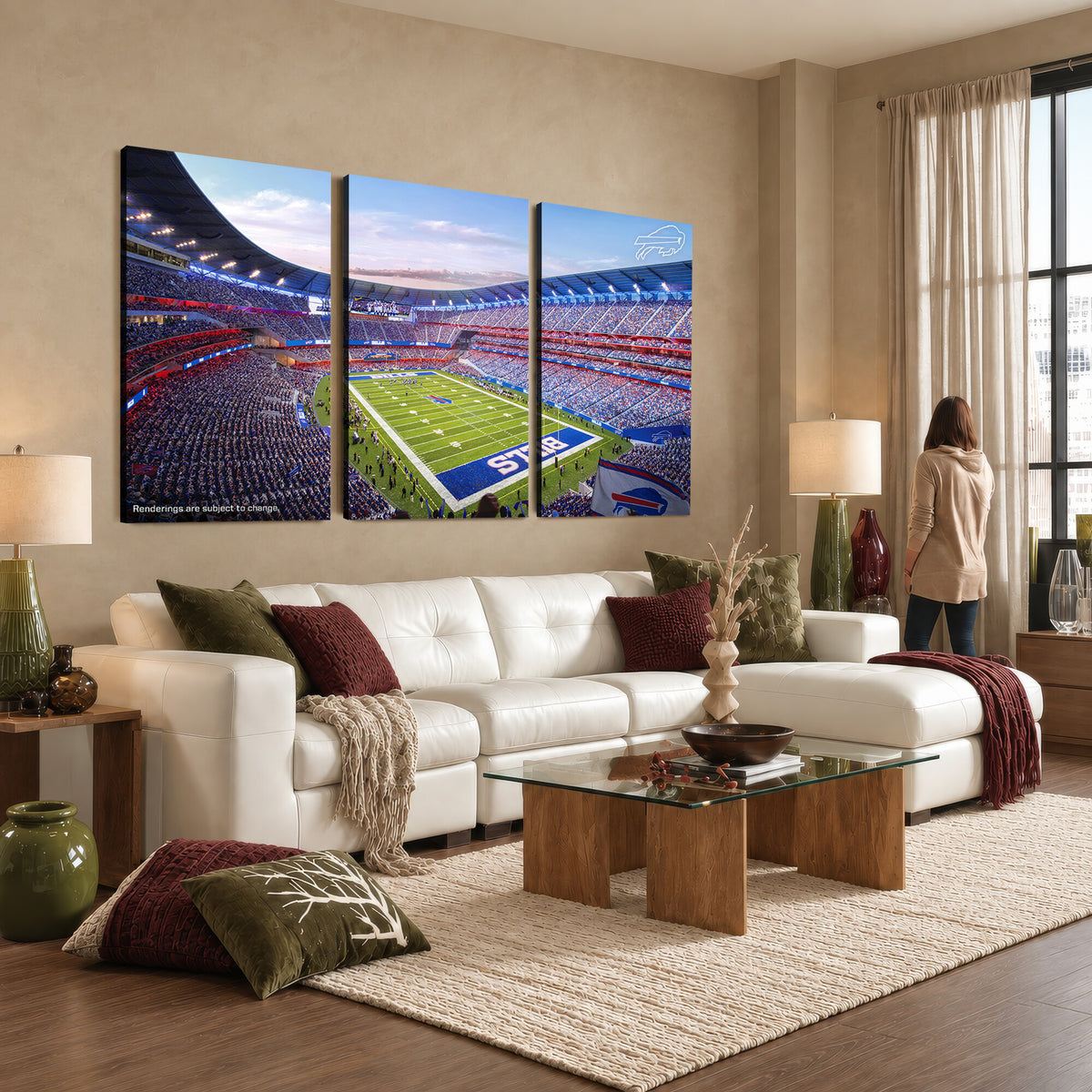 57873-MGV-CV-36X24 - Buffalo Bills Football Team Print Canvas - Buffalo Highmark Stadium Wall Art Canvas Print