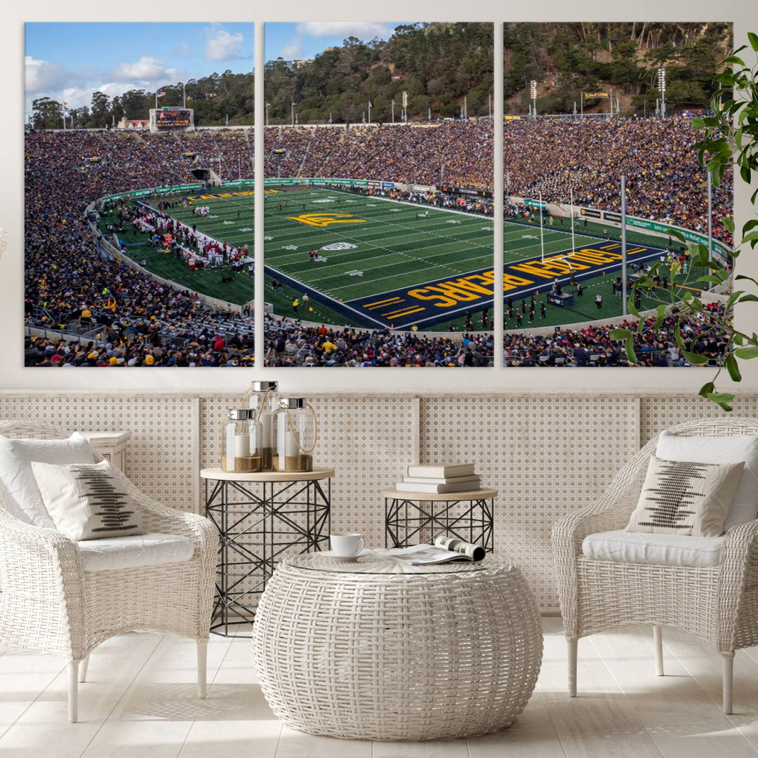 University of California Golden Bears Football Team Print - Berkeley California Memorial Stadium Wall Art Canvas Print