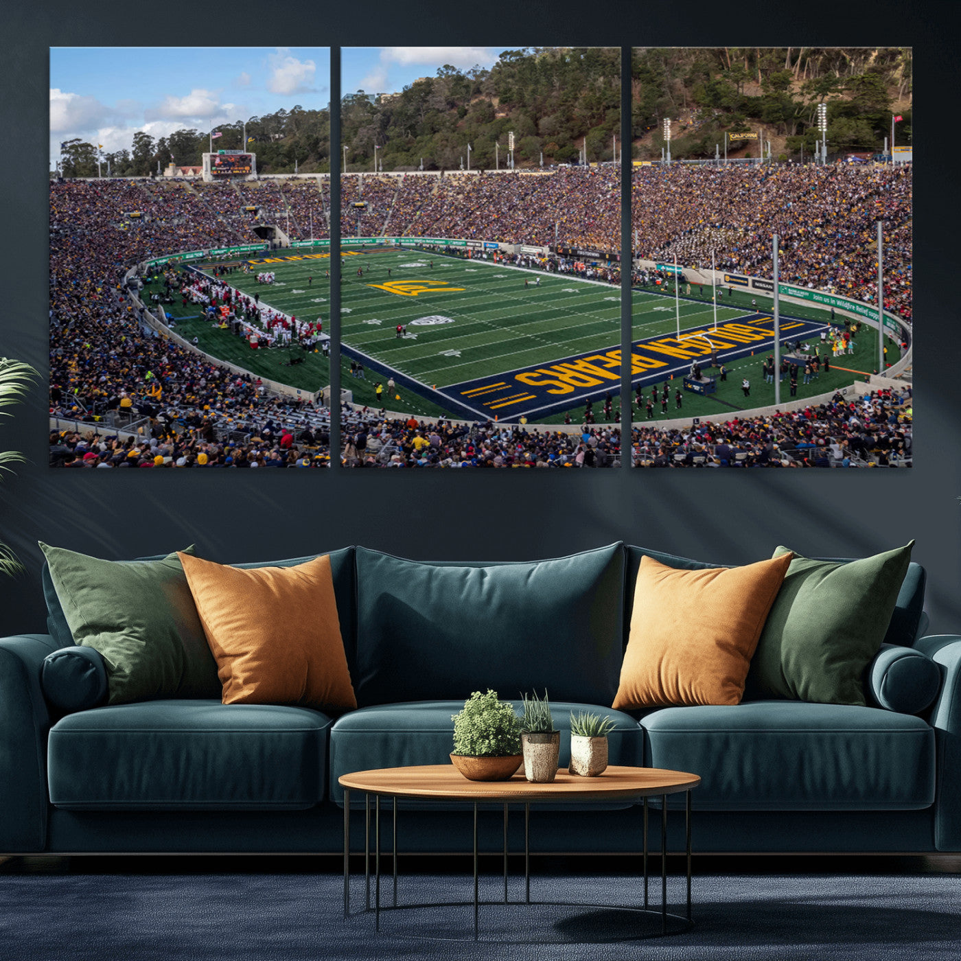 38054-MGV-CV-36X24-University of California Golden Bears Football Team Print - Berkeley California Memorial Stadium Art Canvas Print