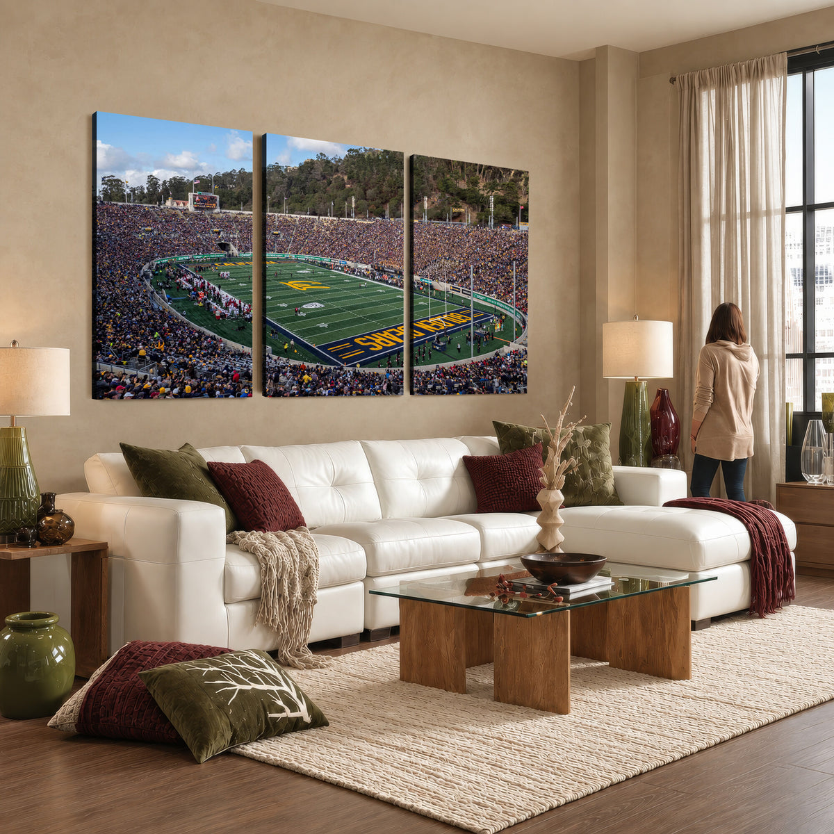 38054-MGV-CV-36X24 - University of California Golden Bears Football Team Print - Berkeley California Memorial Stadium Art