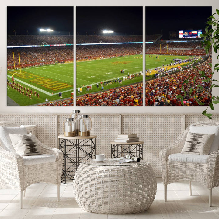 Iowa State University Cyclones Football Team Print - Ames Jack Trice Stadium Wall Art Canvas Print