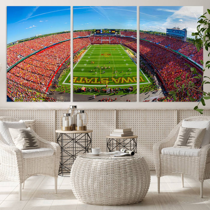 Iowa State University Cyclones Football Team Print - Ames Jack Trice Stadium Wall Art Canvas Print