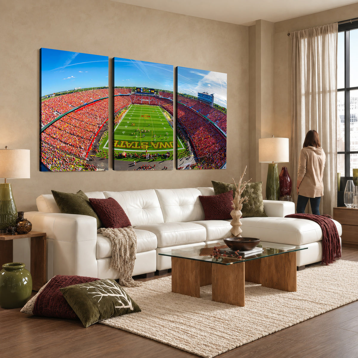 36706-MGV-CV-36X24 - Iowa State University Cyclones Football Team Print, Ames, Framed and Ready to Hang