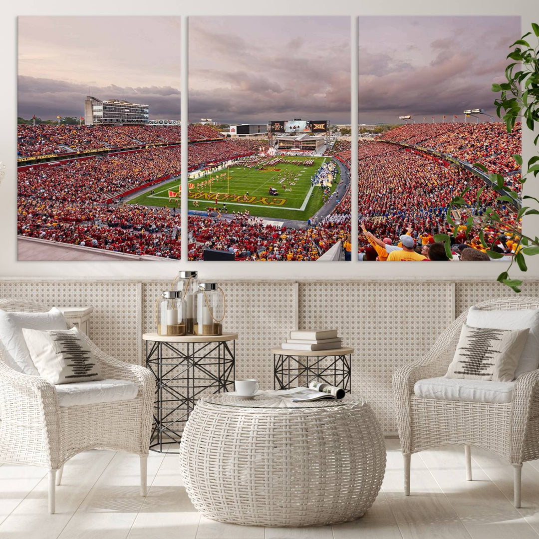 Iowa State University Cyclones Football Team Print - Ames Jack Trice Stadium Wall Art Canvas Print