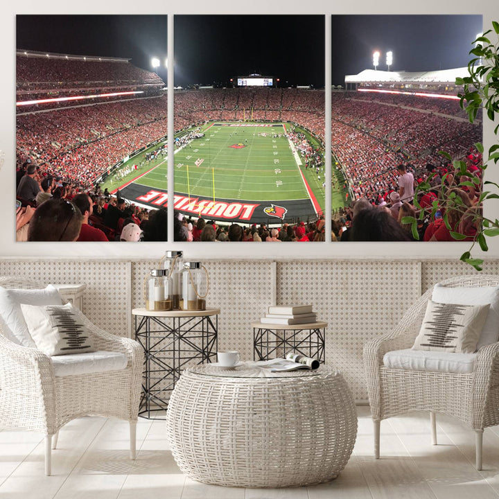 University of Louisville Cardinals Football Team Print - Louisville Cardinal Stadium Wall Art Canvas Print