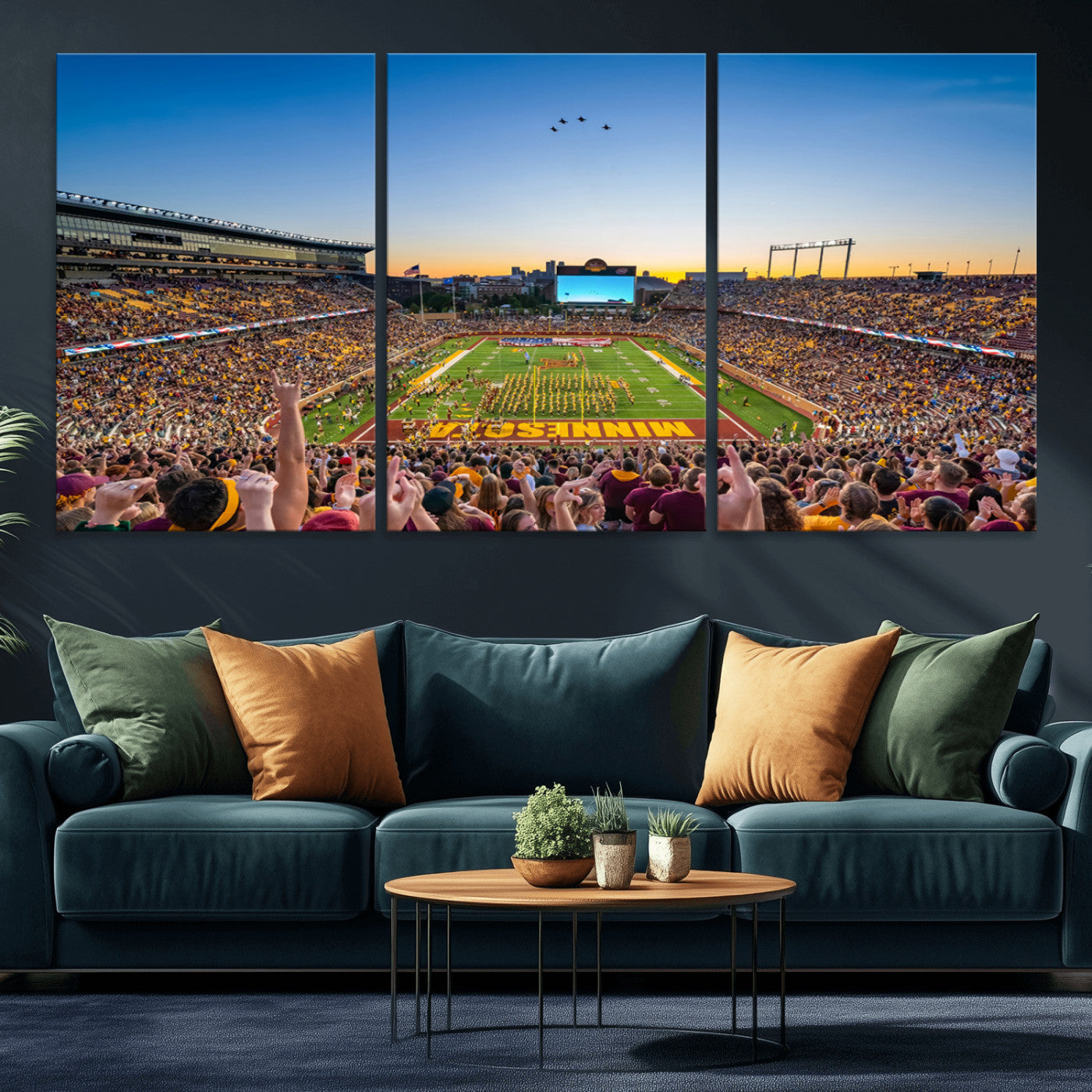 MGV-CV-60X30-3P - University of Minnesota Golden Gophers Art Print, Football Team Print - Minneapolis Huntington Bank