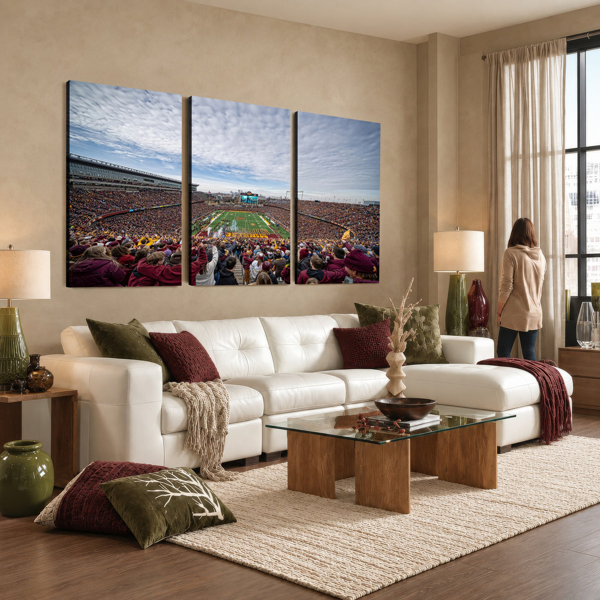 38459-MGV-CV-36X24 - University of Minnesota Golden Gophers Football Team Print, Framed and Ready to Hang