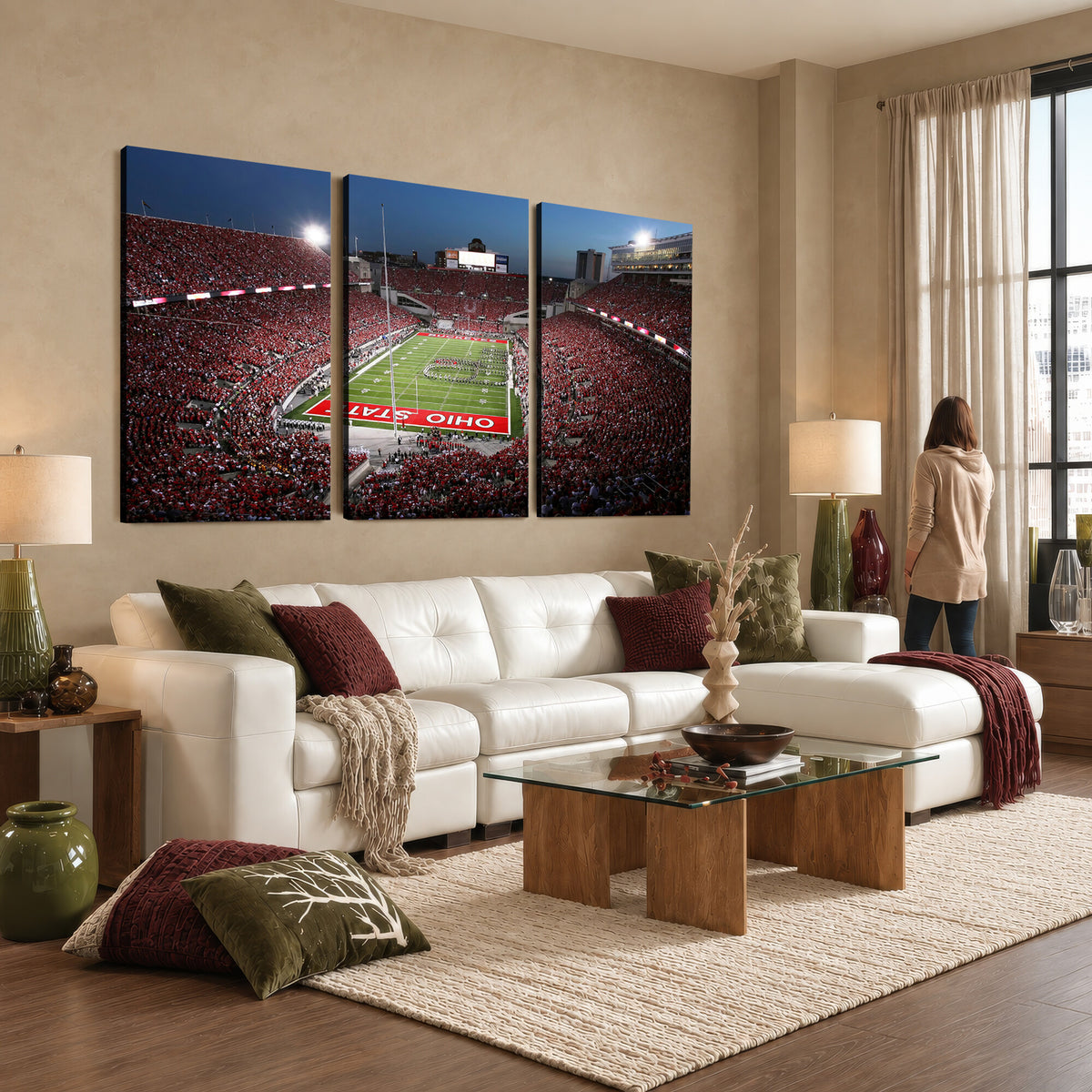 98743-MGV-CV-36X24 - Ohio State University Buckeyes Football Team Print, Home Bar Wall Decor