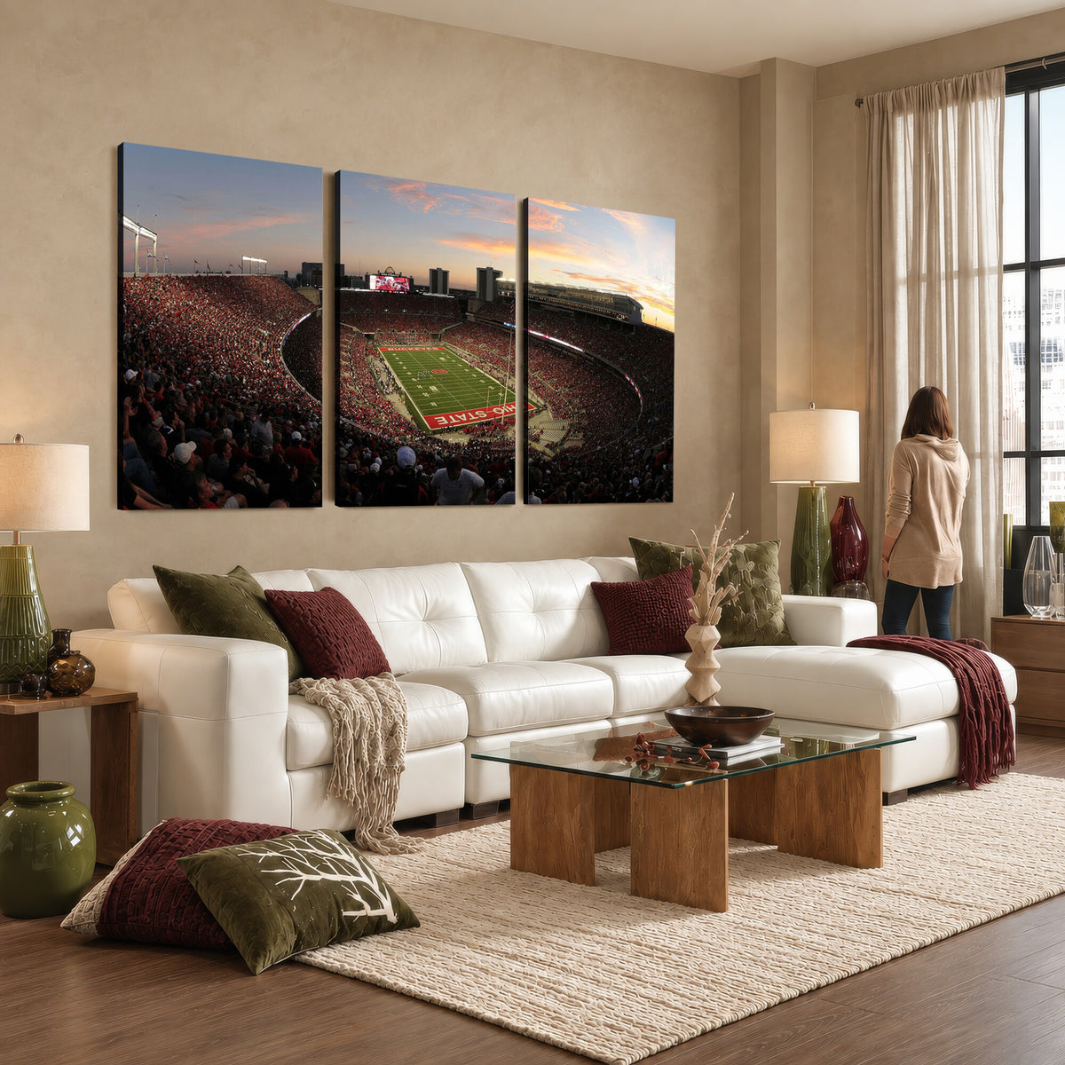 28825-MGV-CV-36X24 - Ohio State University Buckeyes Football Team Print, Framed and Ready to Hang