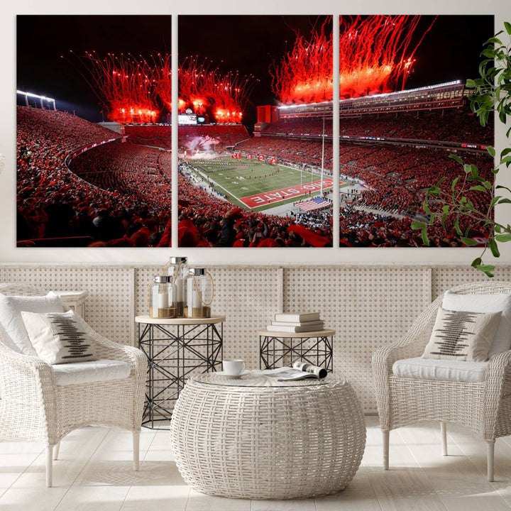 Ohio State University Buckeyes Football Team Print - Columbus Ohio Stadium Wall Art Canvas Print