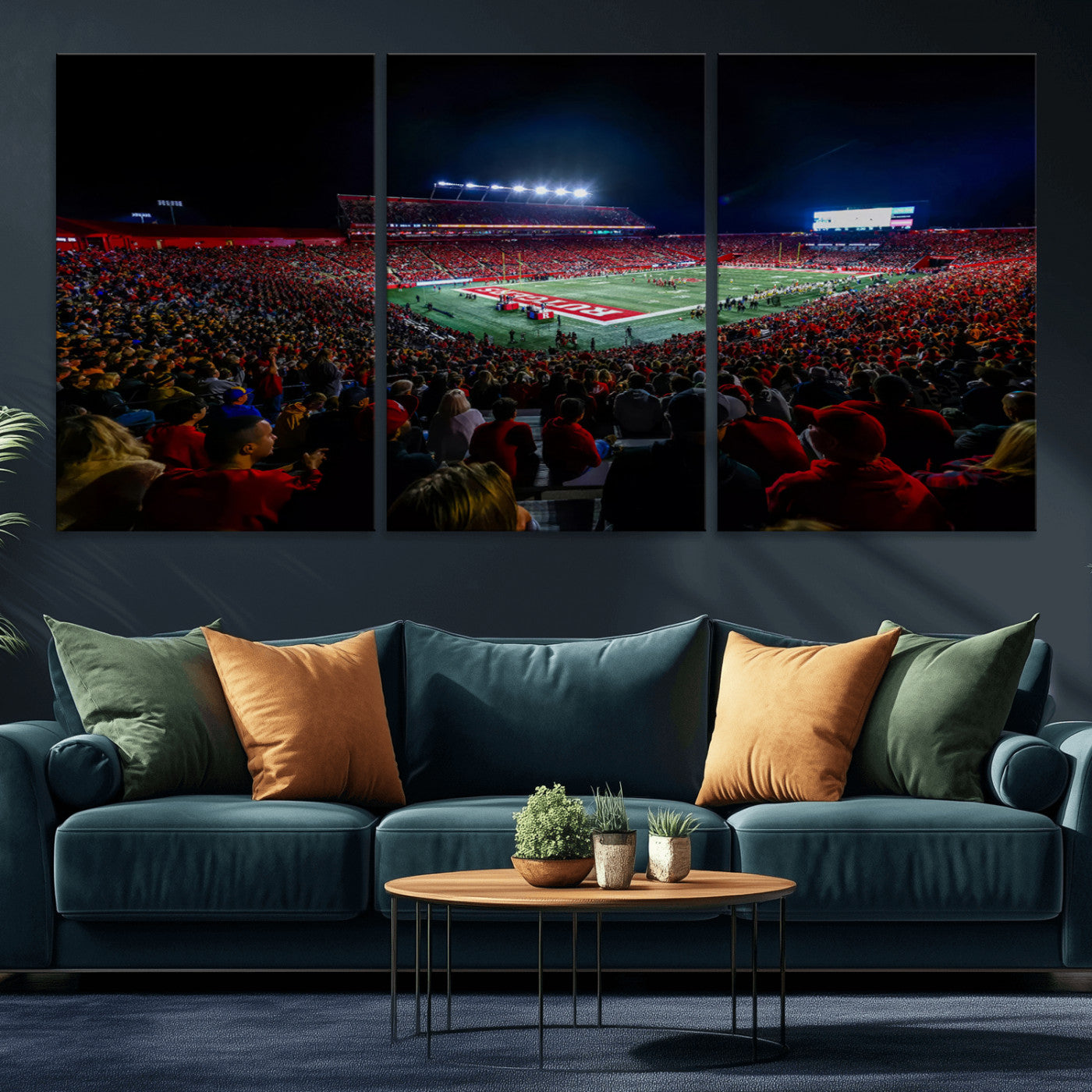 MGV-CV-60X30-3P - Rutgers Scarlet Knights Football Team Print - SHI Stadium, Piscataway Wall Art Canvas Print