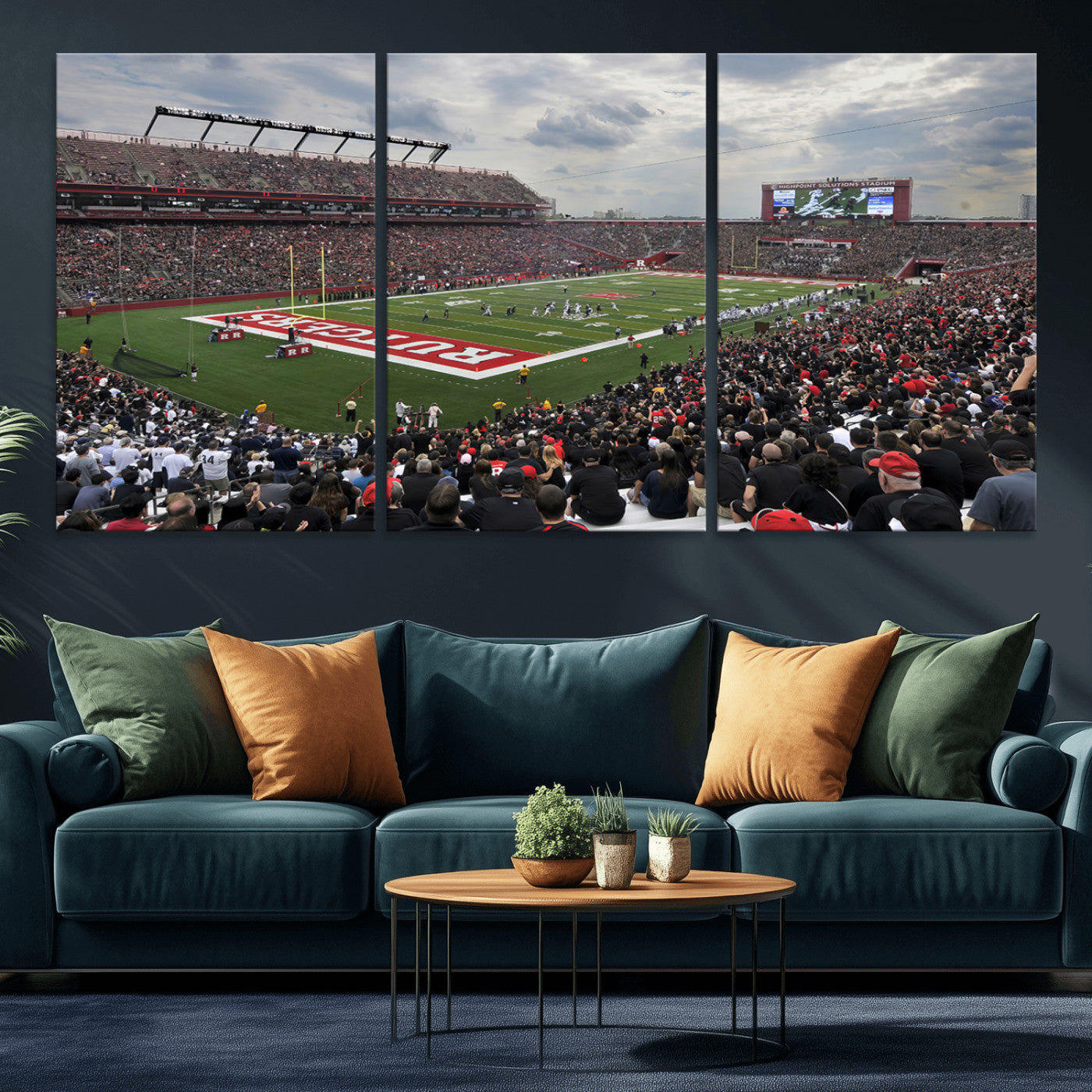 MGV-CV-60X30-3P - Rutgers Scarlet Knights Football Team Print - SHI Stadium, Piscataway Wall Art Canvas Print