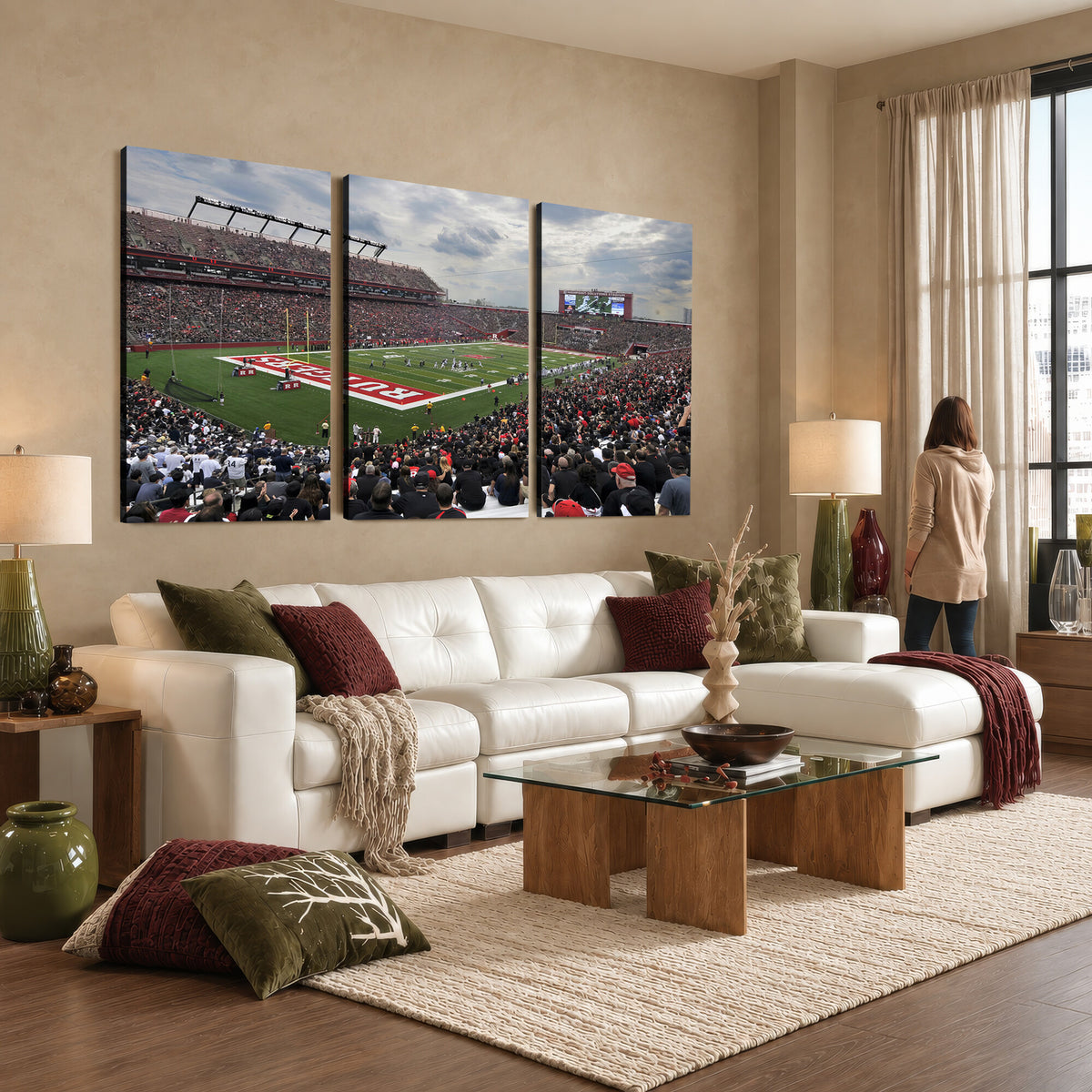 66777-MGV-CV-36X24 - Rutgers Scarlet Knights Football Team Print, SHI Stadium