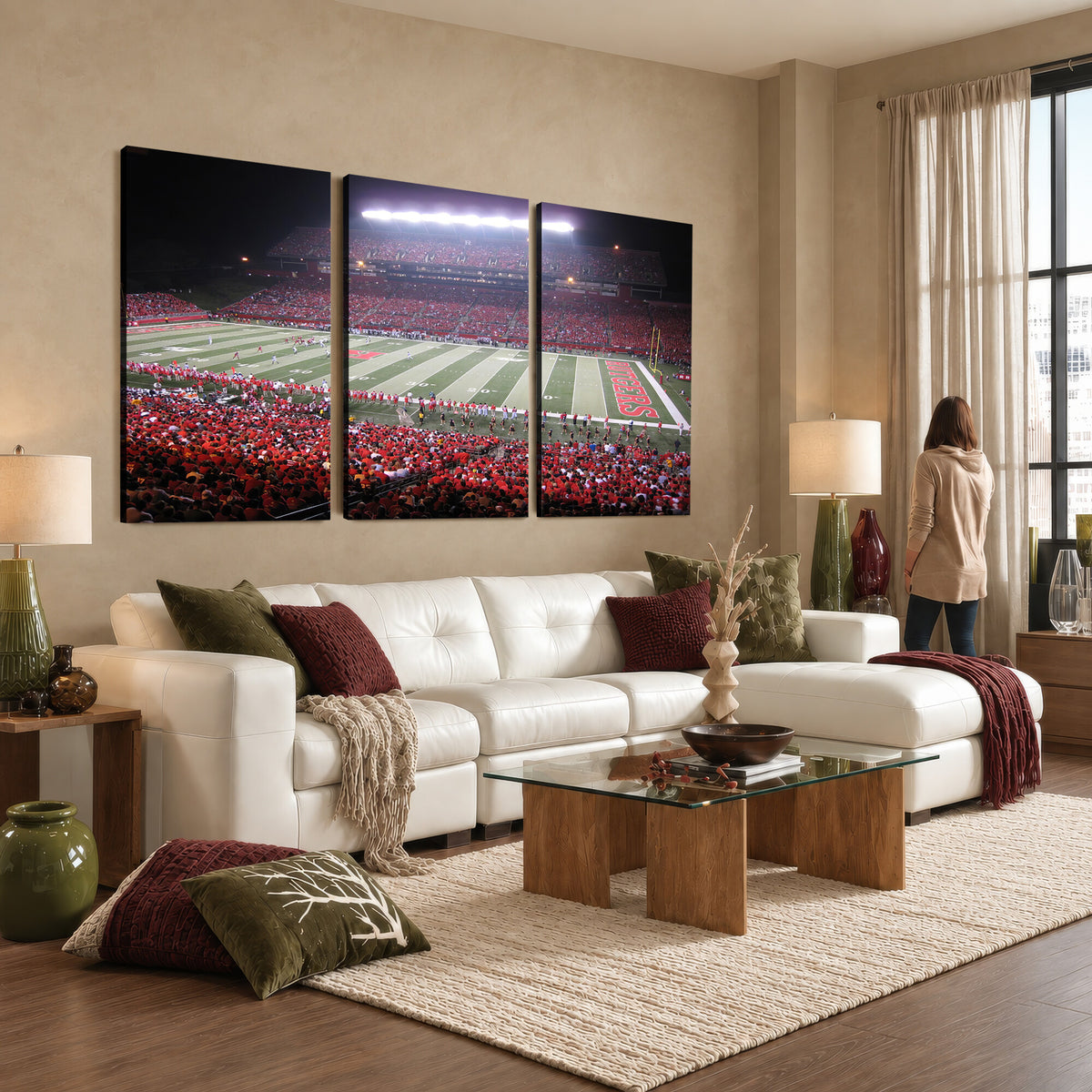 53225-MGV-CV-36X24 - Rutgers University Scarlet Knights Football Team Print