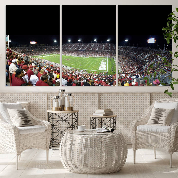 Stanford University Cardinal Football Team Print - Stanford Stadium Wall Art Canvas Print