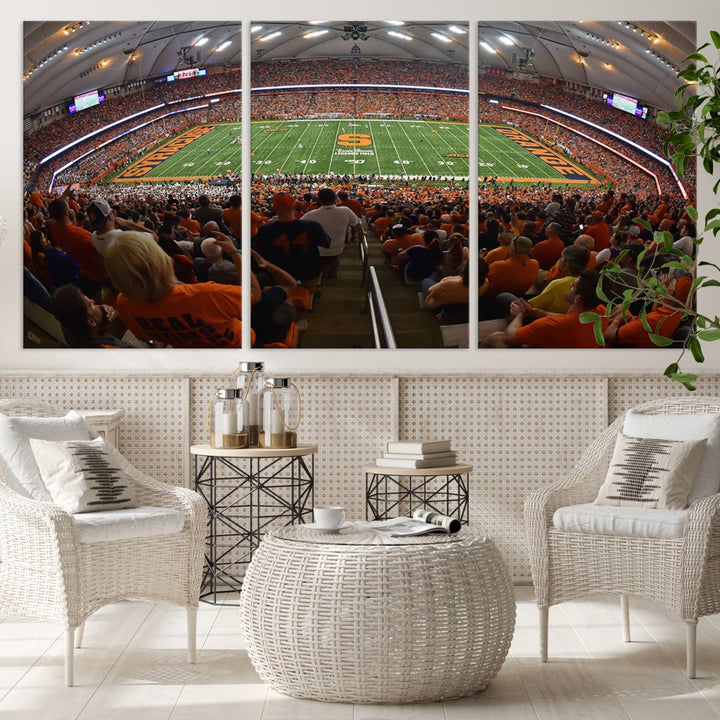 Syracuse University Orange Football Team Print - Syracuse JMA Wireless Dome Wall Art Canvas Print