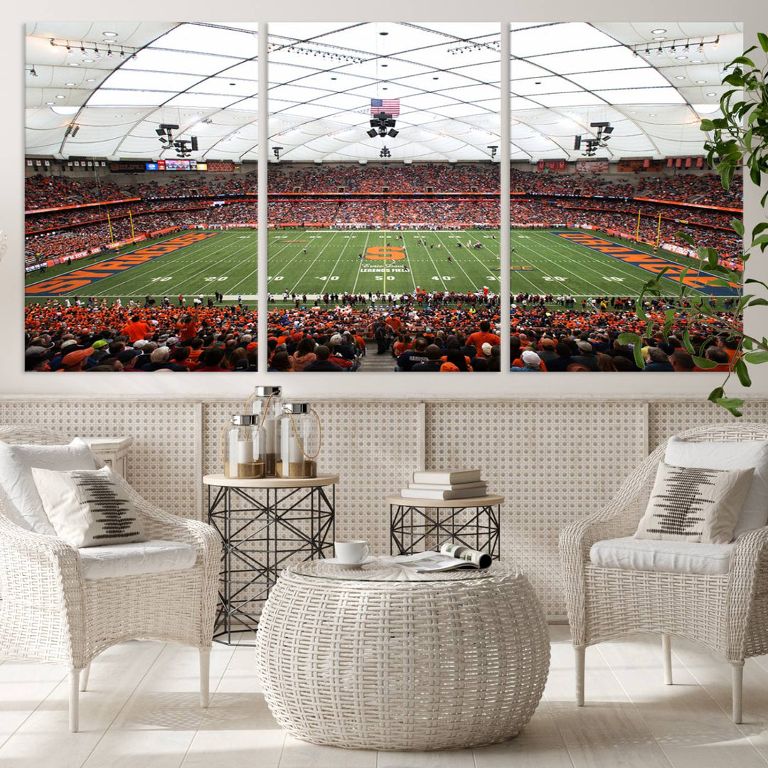 Syracuse University Orange Football Team Print - Syracuse JMA Wireless Dome Wall Art Canvas Print.