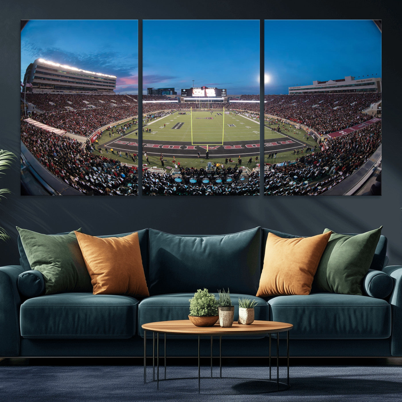 MGV-CV-60X30-3P - Texas Tech Red Raiders Canvas, Framed Football Team Print - Lubbock Jones AT&T Stadium Wall Art