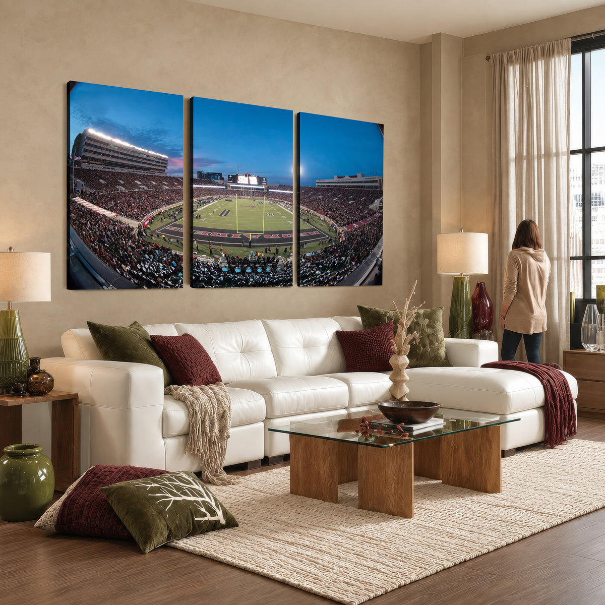 60763-MGV-CV-36X24 - Texas Tech Red Raiders Canvas, Framed Football Team Print