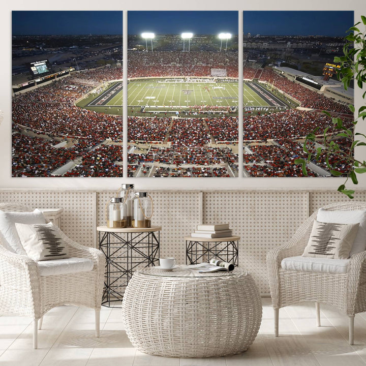 Texas Tech Red Raiders Football Team Print - Lubbock Jones AT&T Stadium Wall Art Canvas Print