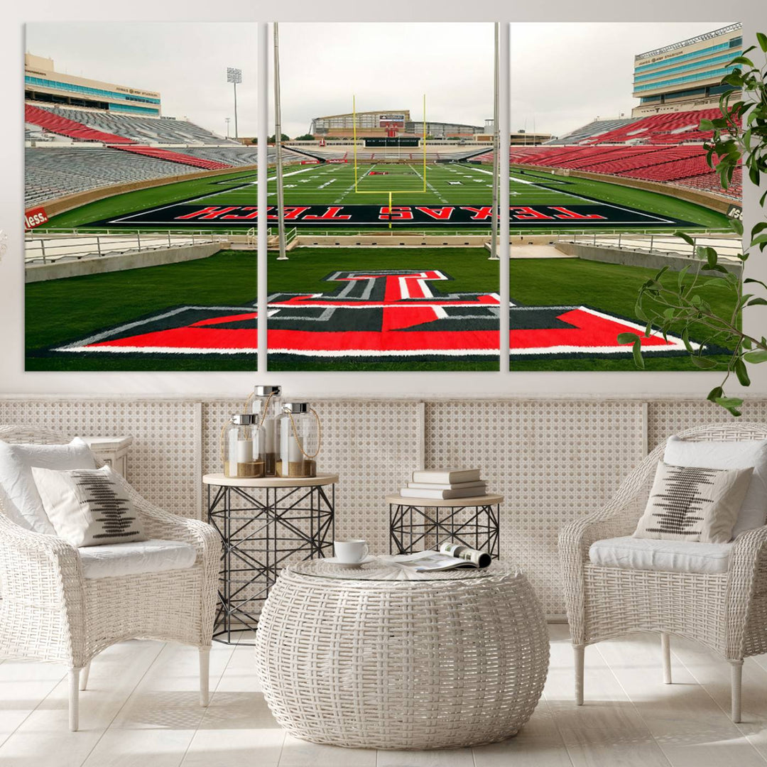 Texas Tech Red Raiders Football Team Print - Lubbock Jones AT&T Stadium Wall Art Canvas Print