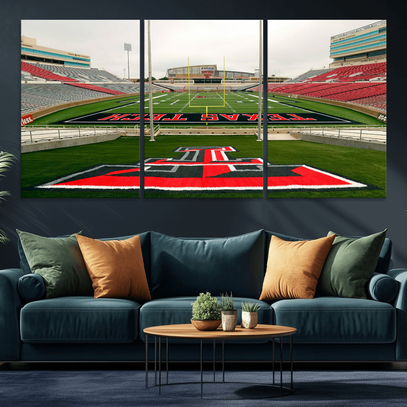 MGV-CV-60X30-3P - Texas Tech Red Raiders Football Team Print - Lubbock Jones AT&T Stadium Wall Art Canvas Print