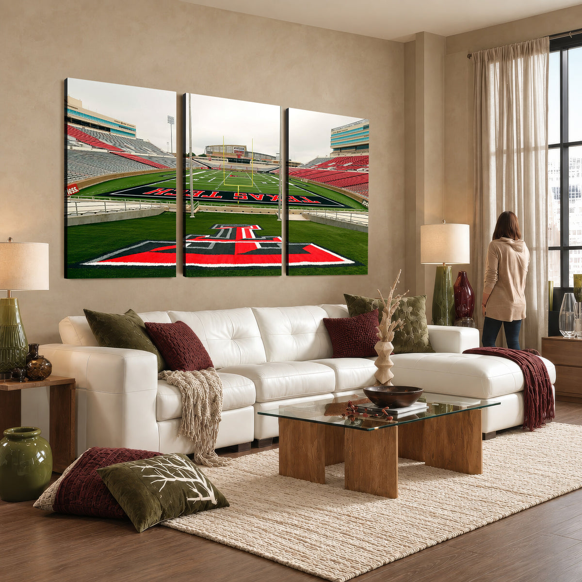 43169-MGV-CV-36X24 - Texas Tech Red Raiders Football Team Print, Lubbock Jones AT&T Stadium