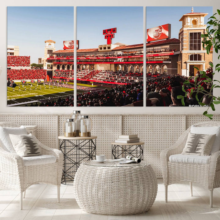 Texas Tech Red Raiders Football Team Print - Lubbock Jones AT&T Stadium Wall Art Canvas Print