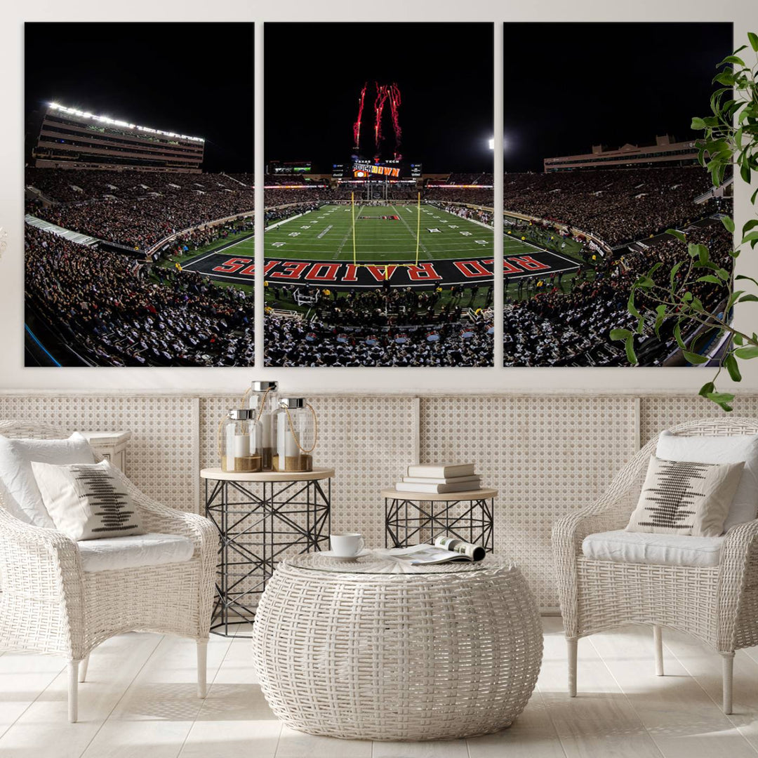 Texas Tech Red Raiders Football Team Print - Lubbock Jones AT&T Stadium Wall Art Canvas Print