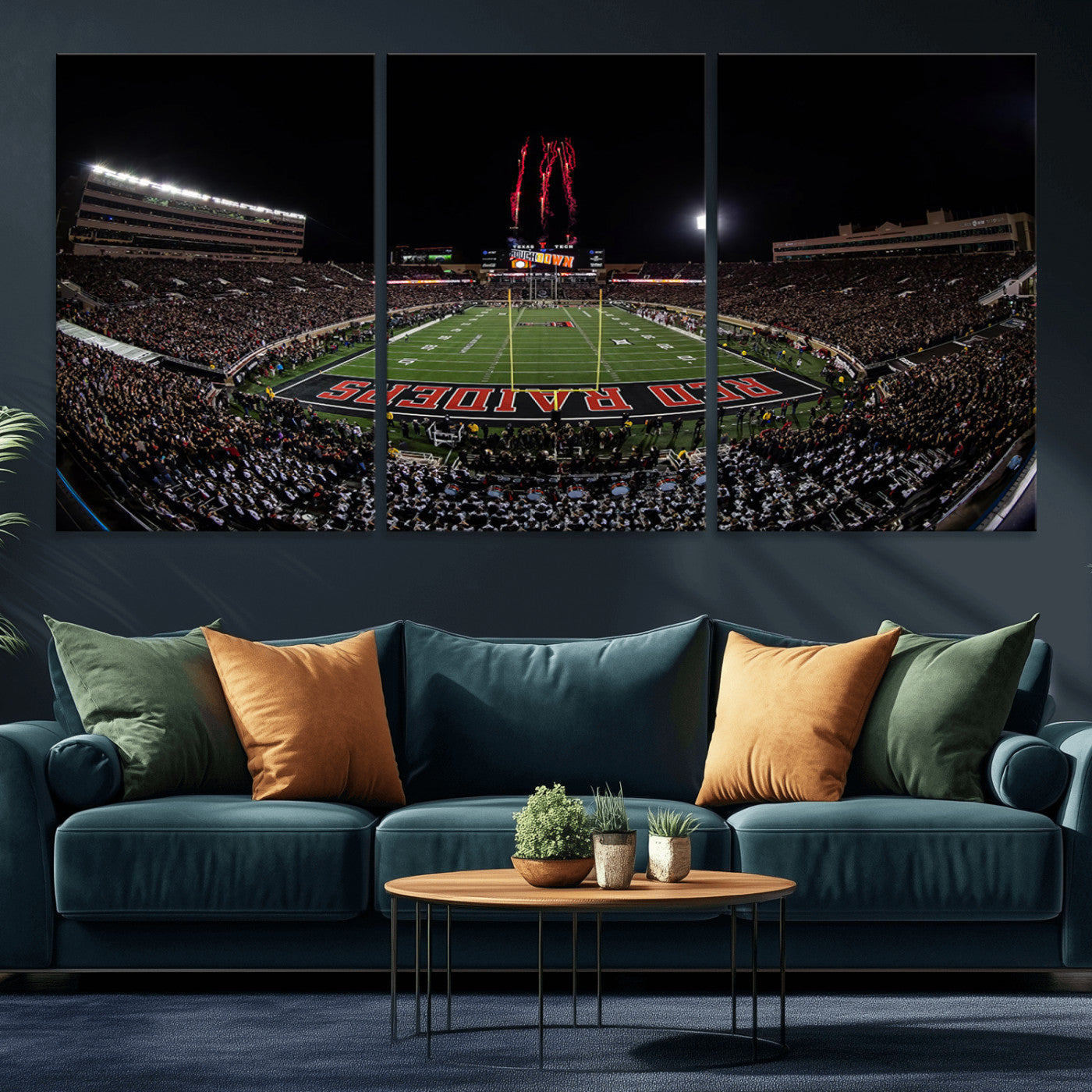 MGV-CV-60X30-3P - Framed Texas Tech Red Raiders Stadium Canvas, Texas Tech Red Raiders Football Team Print - Lubbock