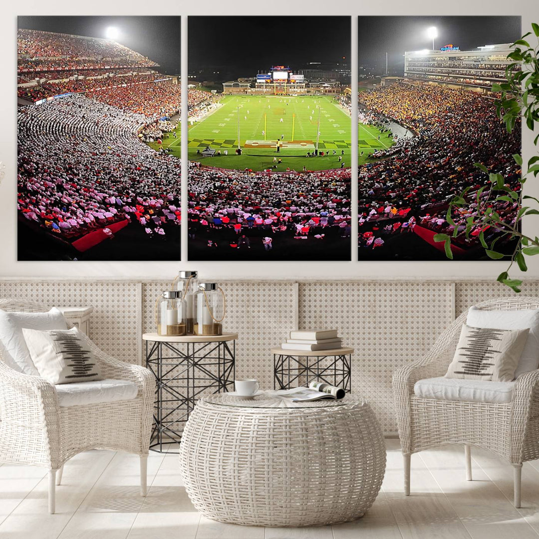 University of Maryland Terrapins Football Team Print - College Park SECU Stadium Wall Art Canvas Print