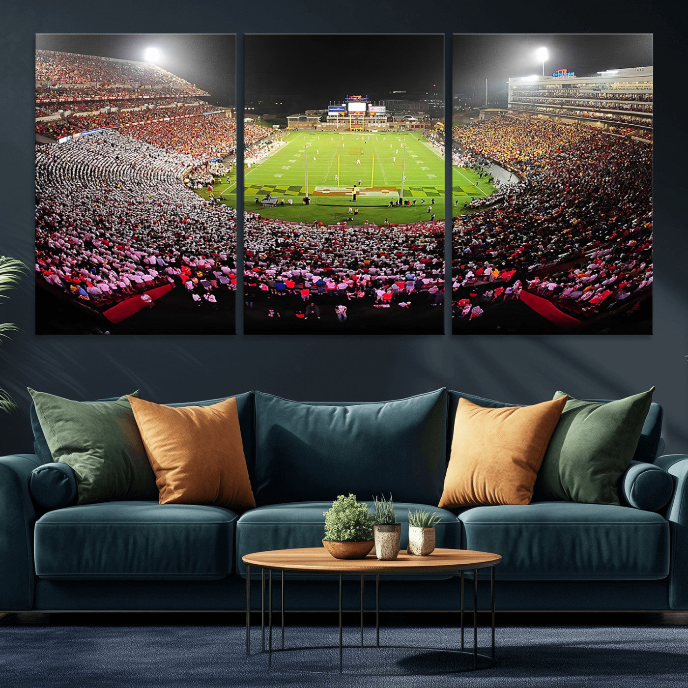 MGV-CV-60X30-3P - University of Maryland Terrapins Football Team Print - College Park SECU Stadium Wall Art Canvas