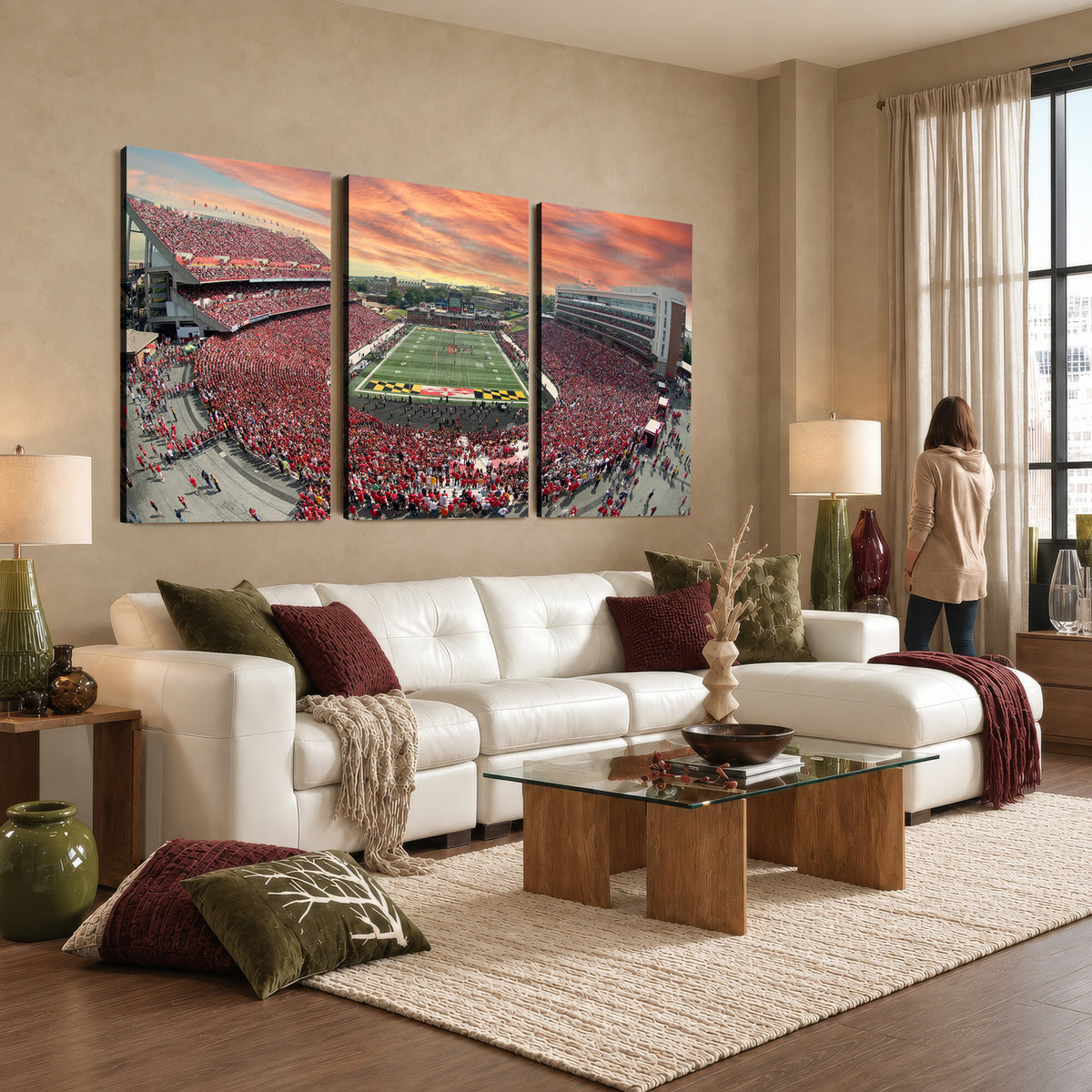 24140-MGV-CV-36X24 - University of Maryland Terrapins Football Team Print, Framed and Ready to Hang